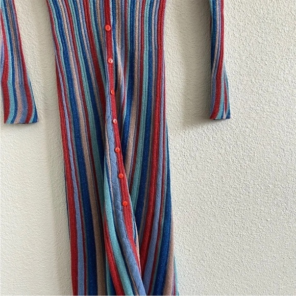 Misa Los Angeles Rafael Striped Long Sleeve Midi Dress - Picture 6 of 8